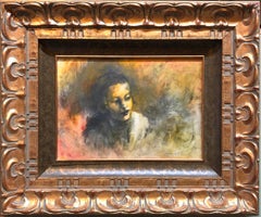 Jeune garçon israélien juif, peinture à l'huile de Jérusalem, quartier de Geulah