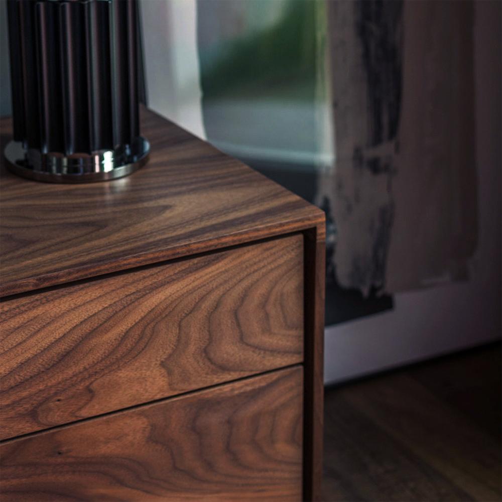 Contemporary Dina Walnut Nightstand For Sale