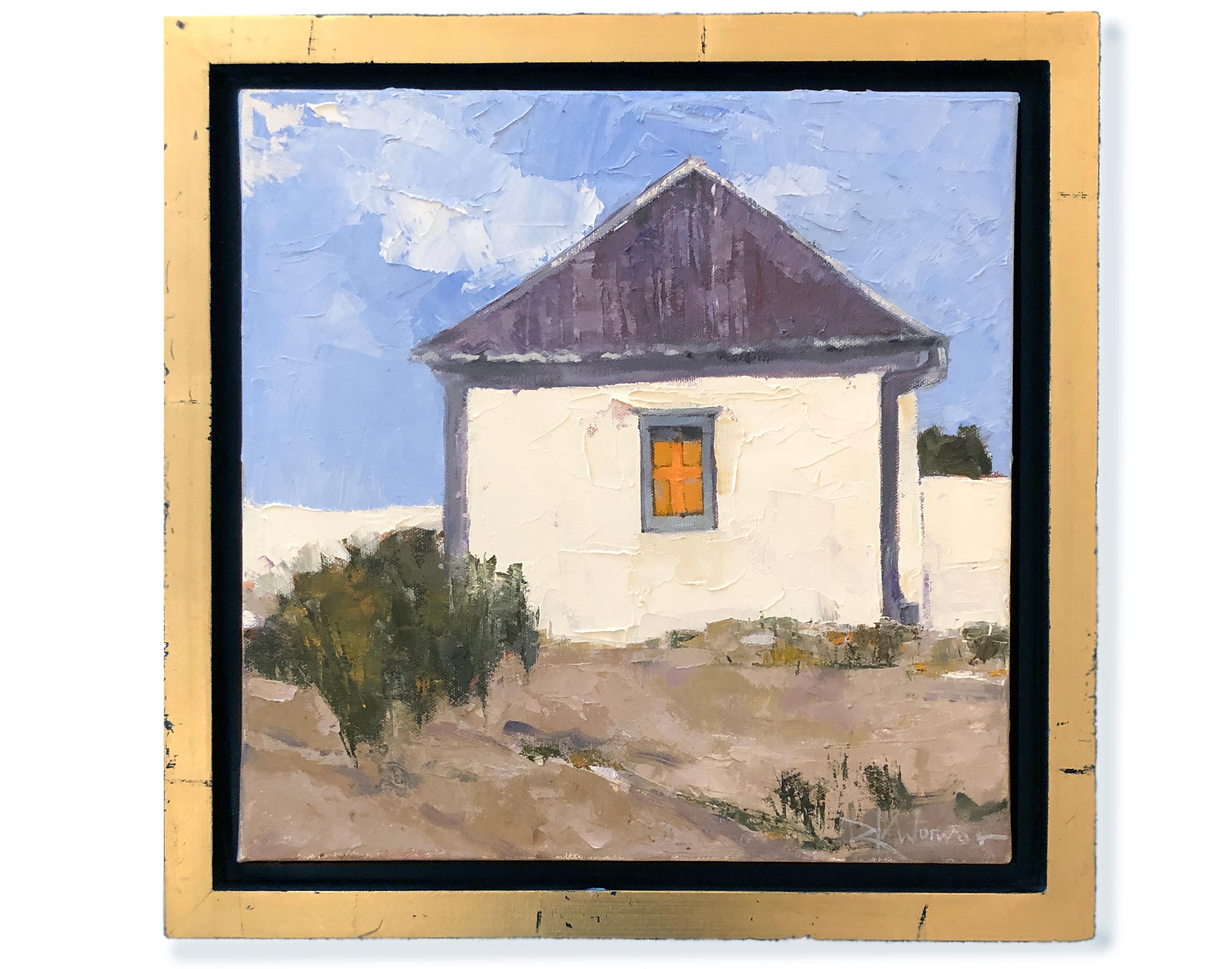 Hilltop Adobe (Landscape, Still Life, Perspective, Coors)) - Painting by Dinah Worman