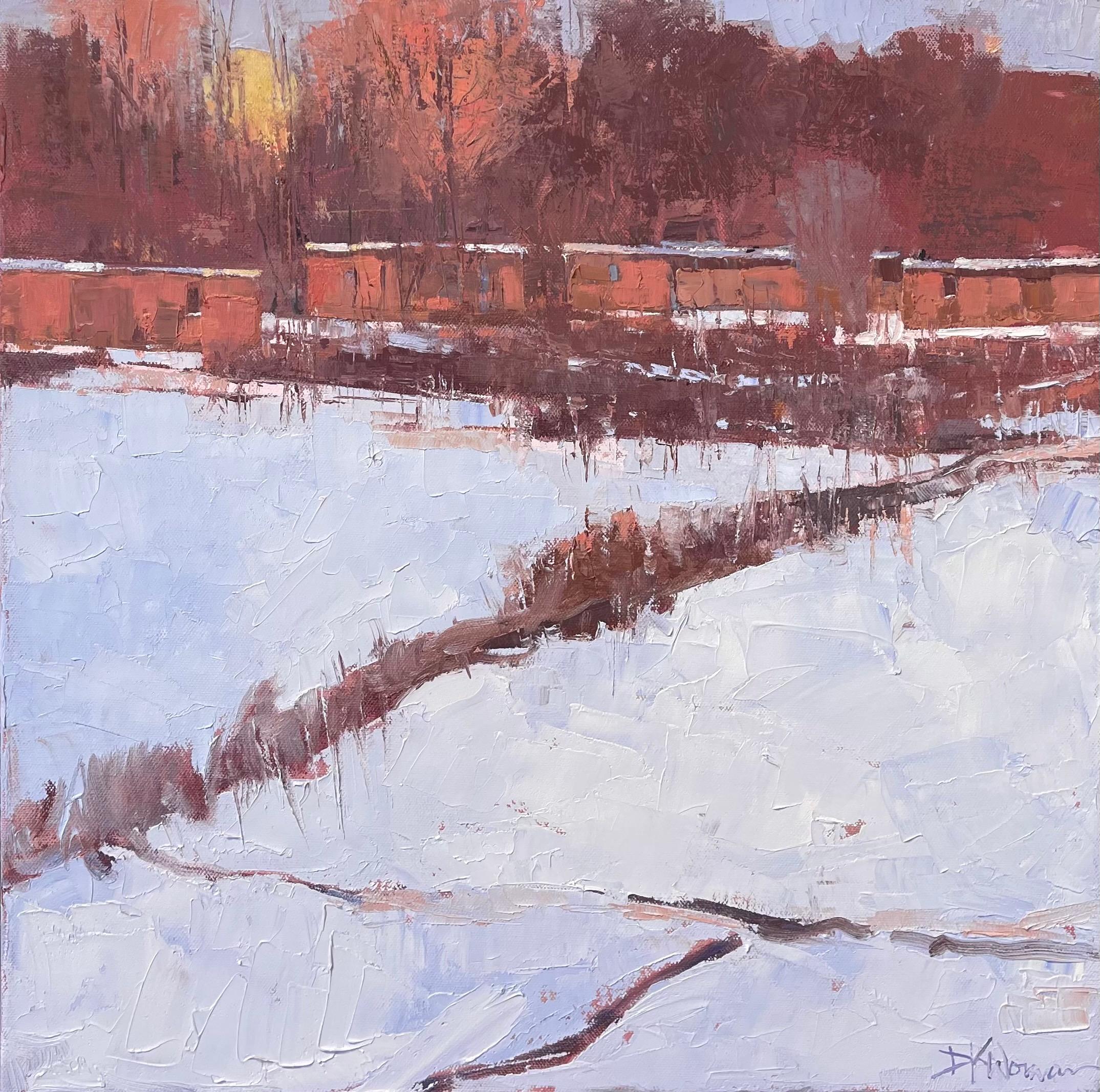 "Warm Light on Snow," Oil Painting