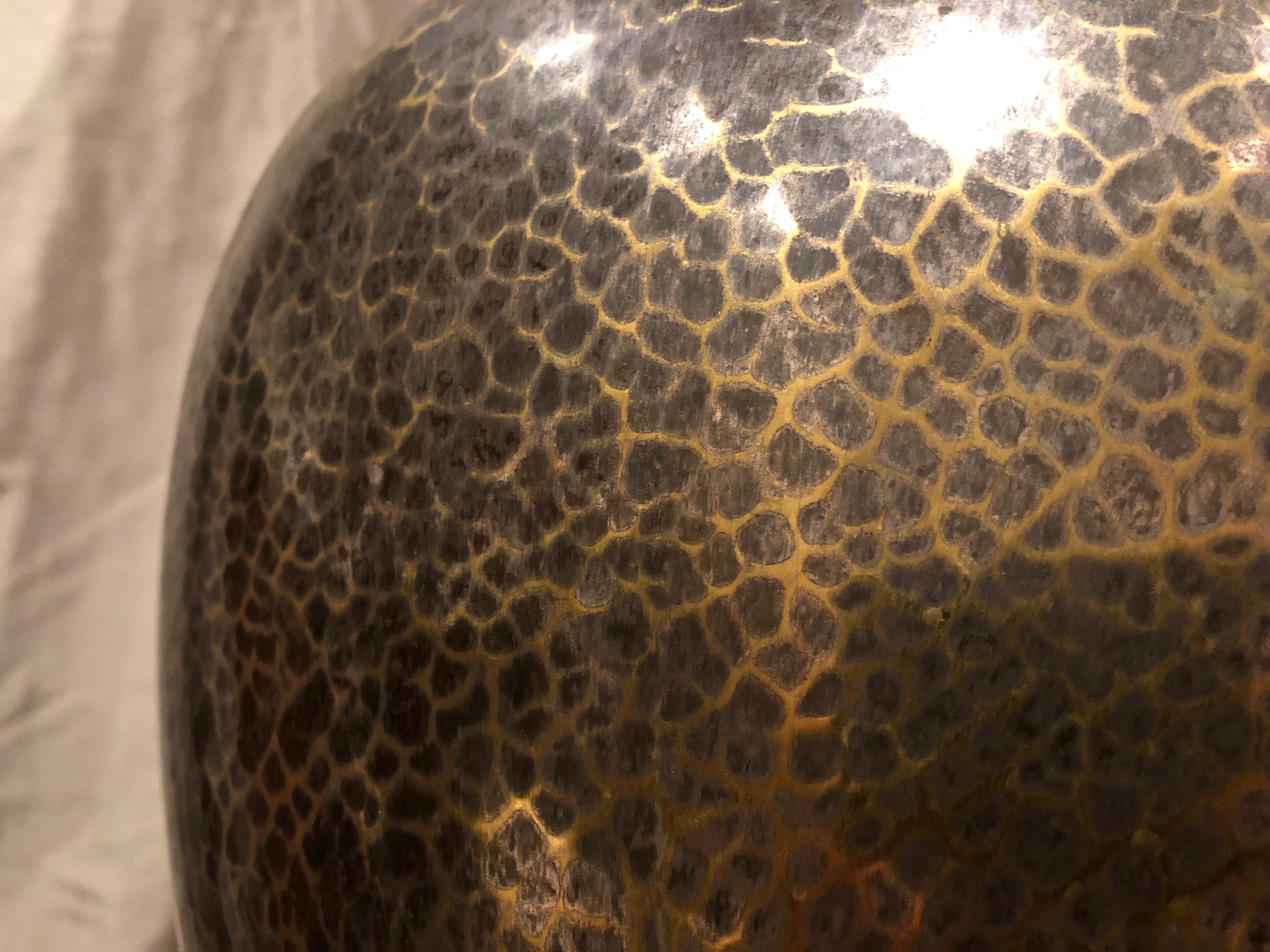 Dinanderie Hammered Silver and Brass Vase / Cachepot by Christofle, France 5
