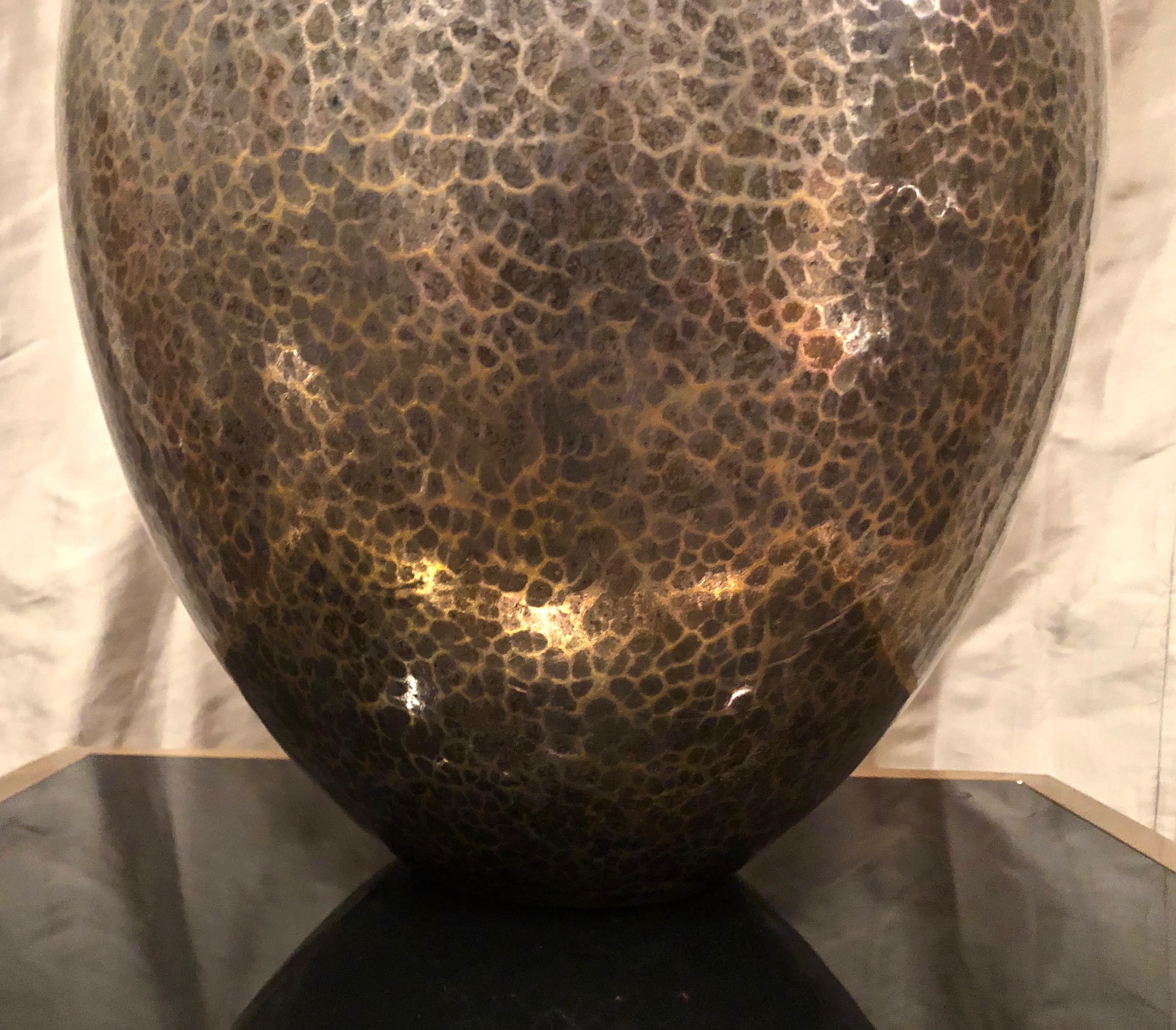Dinanderie Hammered Silver and Brass Vase / Cachepot by Christofle, France 8