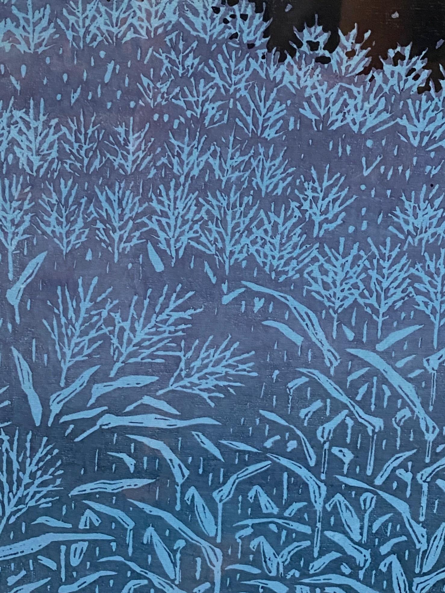 Ding Jitang Ji Tang Signed Large Framed Huxian School Chinese Woodblck Print For Sale 4