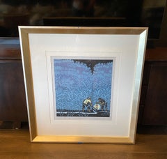 Ding Jitang Ji Tang Signed Large Framed Huxian School Chinese Woodblck Print