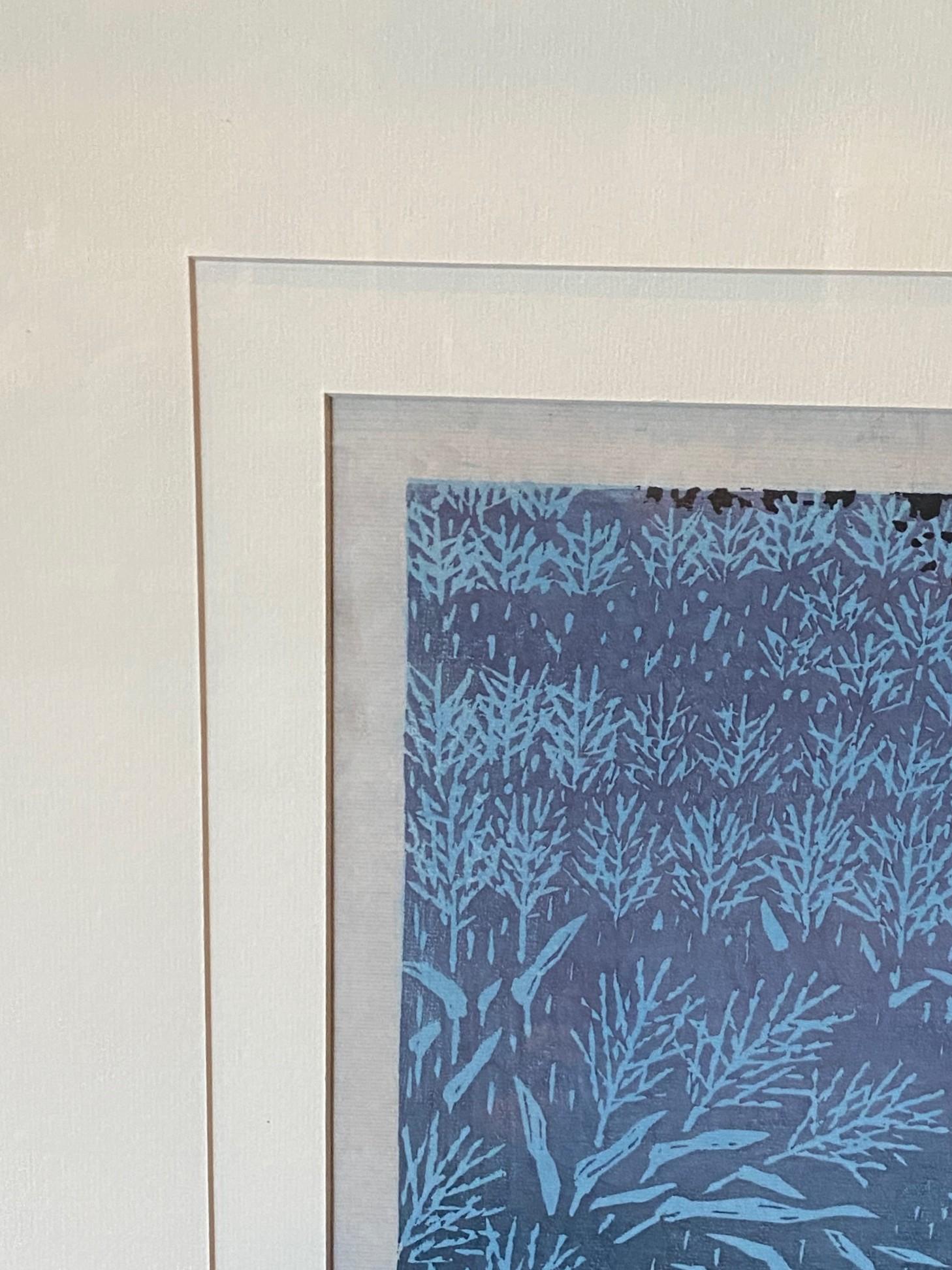 Ding Jitang Ji Tang Signed Large Framed Huxian School Chinese Woodblck Print For Sale 1