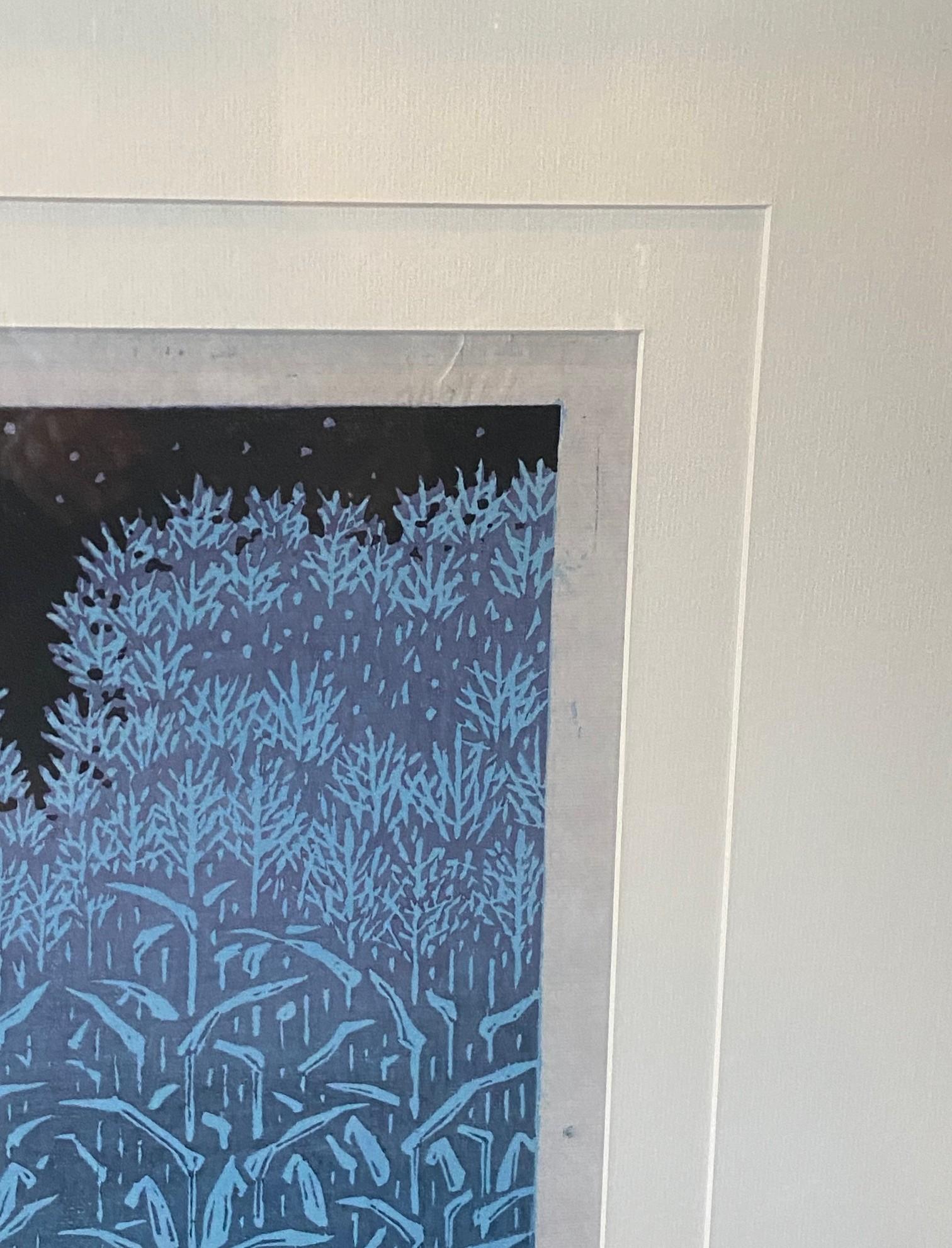 Ding Jitang Ji Tang Signed Large Framed Huxian School Chinese Woodblck Print For Sale 2