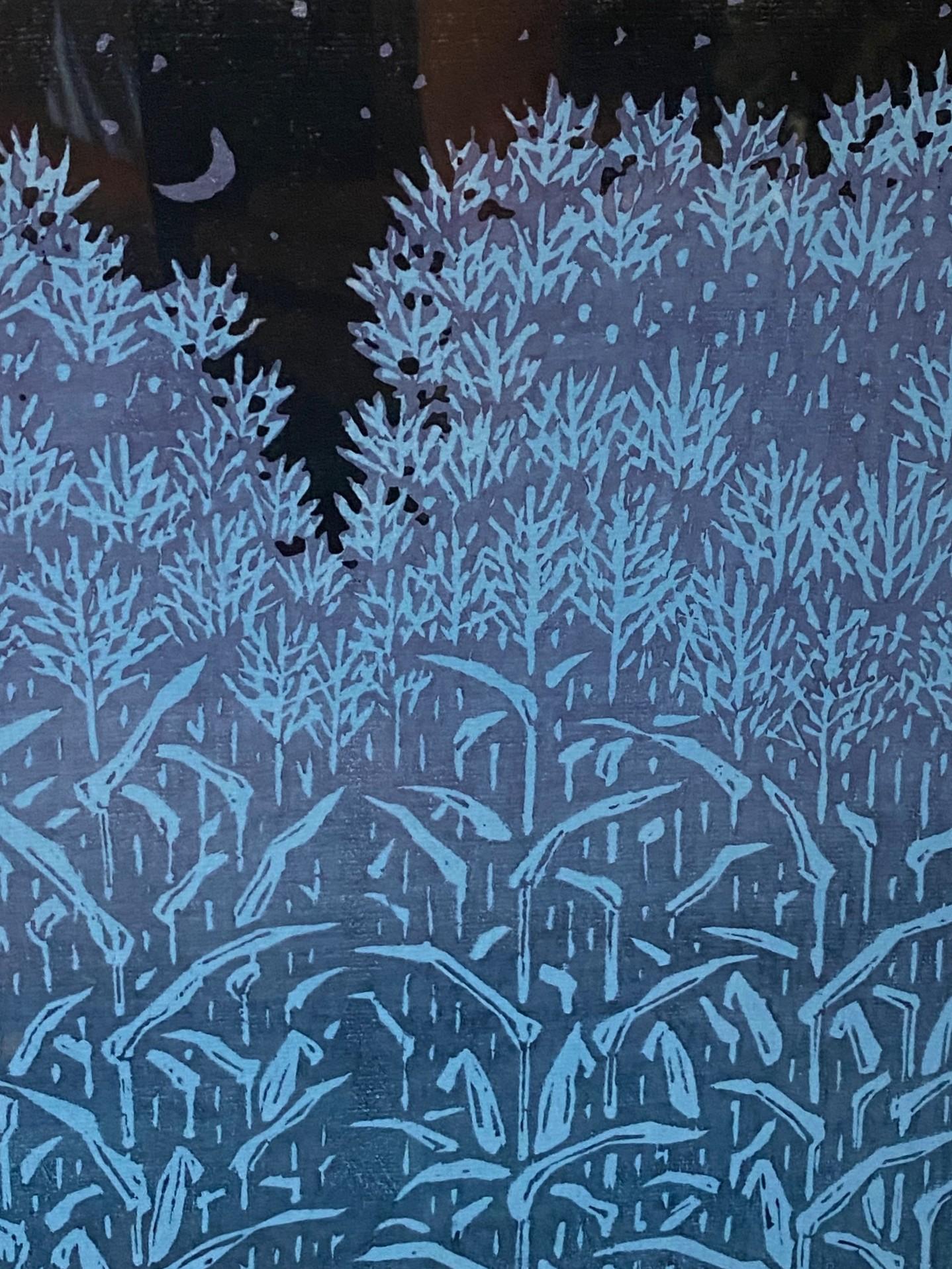 Ding Jitang Ji Tang Signed Large Framed Huxian School Chinese Woodblck Print For Sale 3