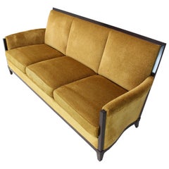 Canapé de luxe Dinghy moderne en chenille avec cadre chocolat foncé finition