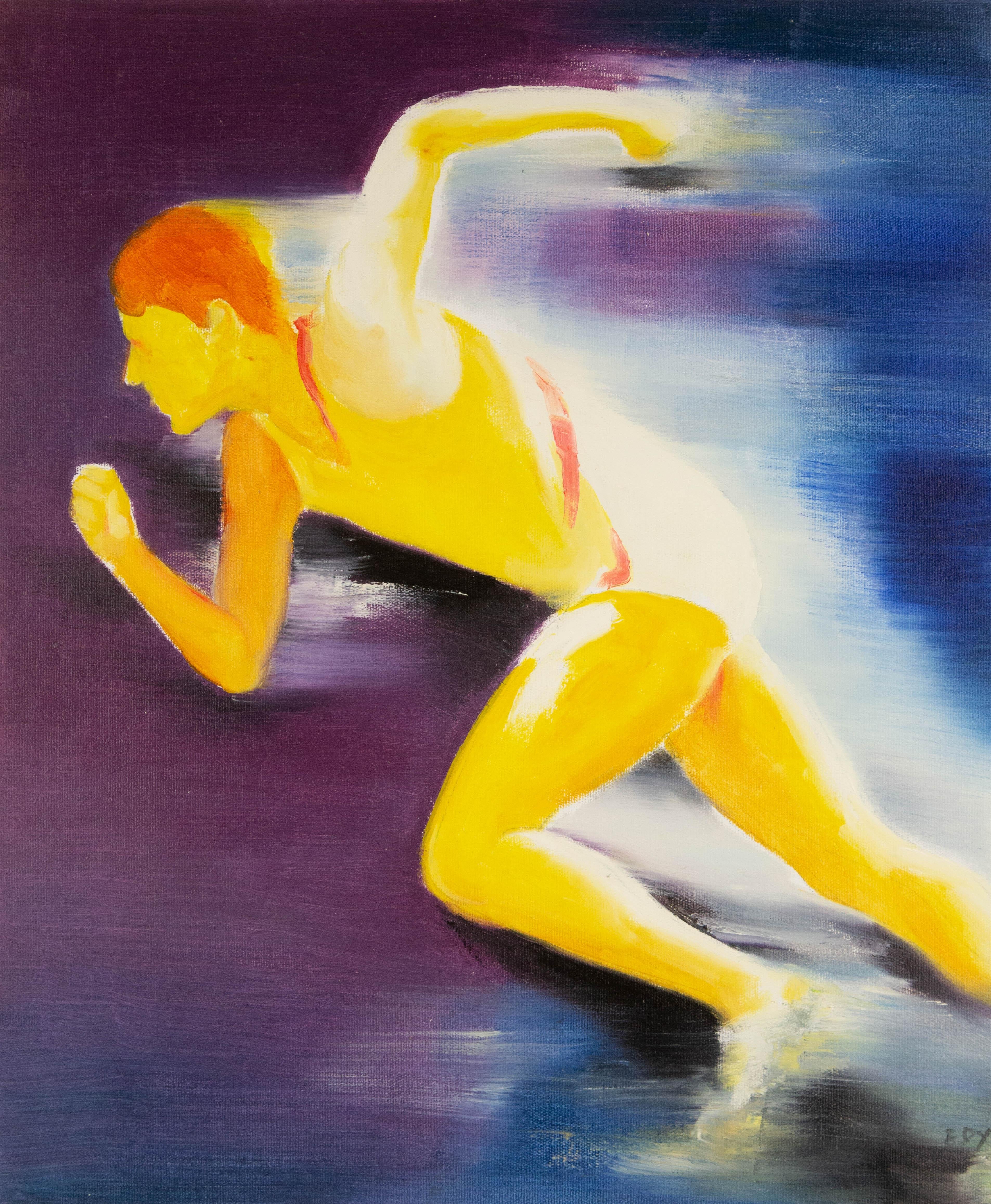 Dingyan E Contemporary Original Öl auf Leinwand "Sports Series I"