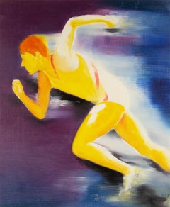Dingyan E Contemporary Original Oil On Canvas "Sports Series I"