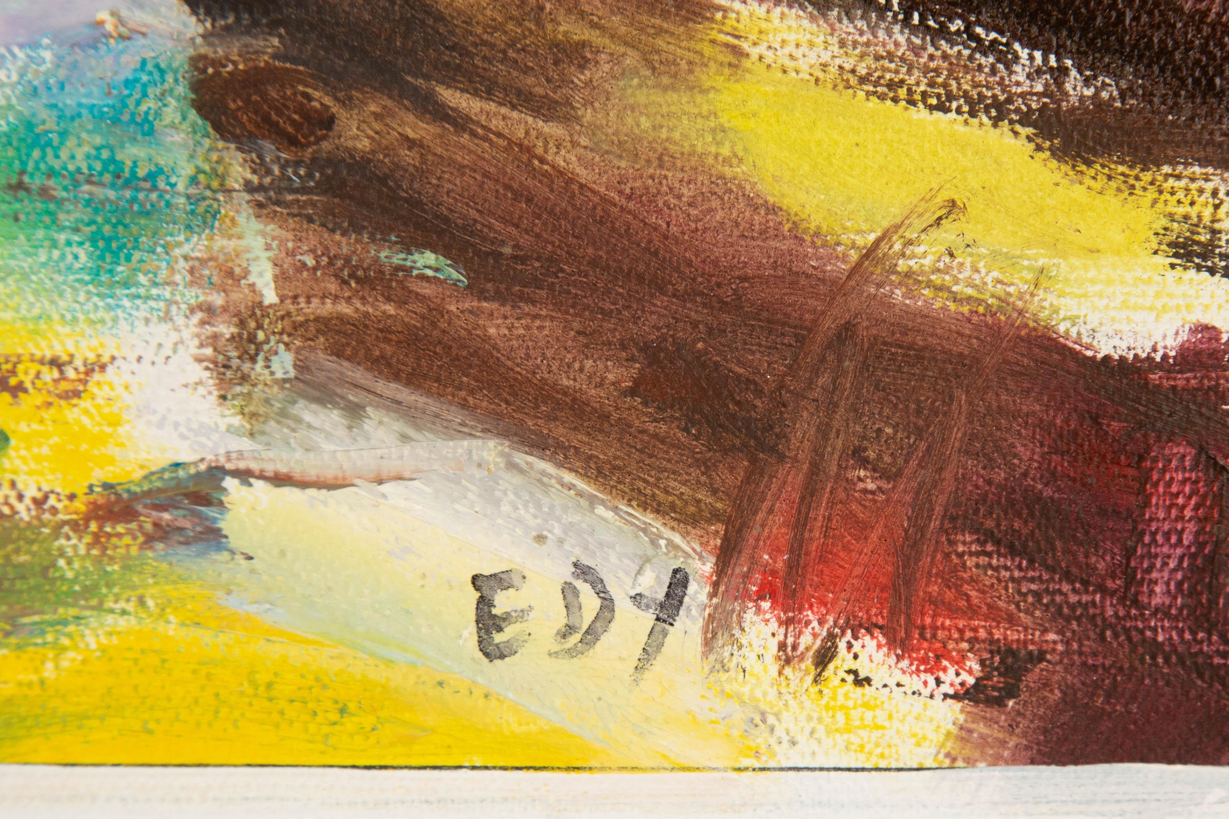 Dingyan E Aquarell Original Ölgemälde auf Leinwand „Mooring Series I“ im Angebot 6