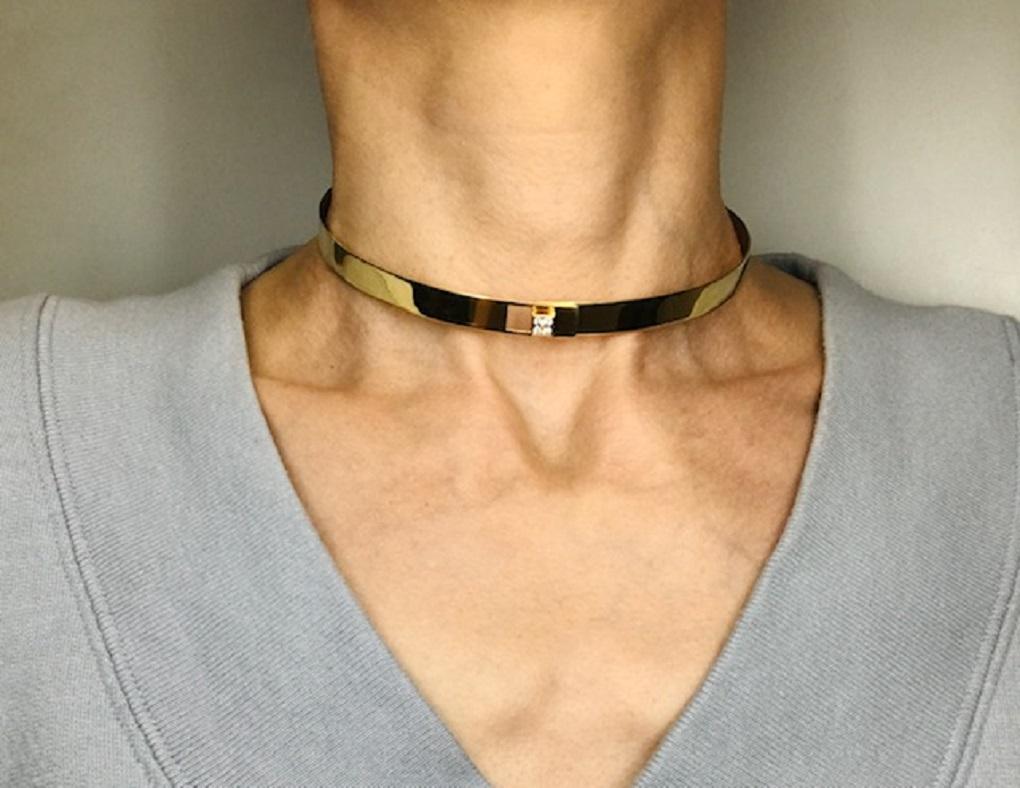 Dinh Van 18k Gold Diamant-Choker-Halskette im Angebot 1