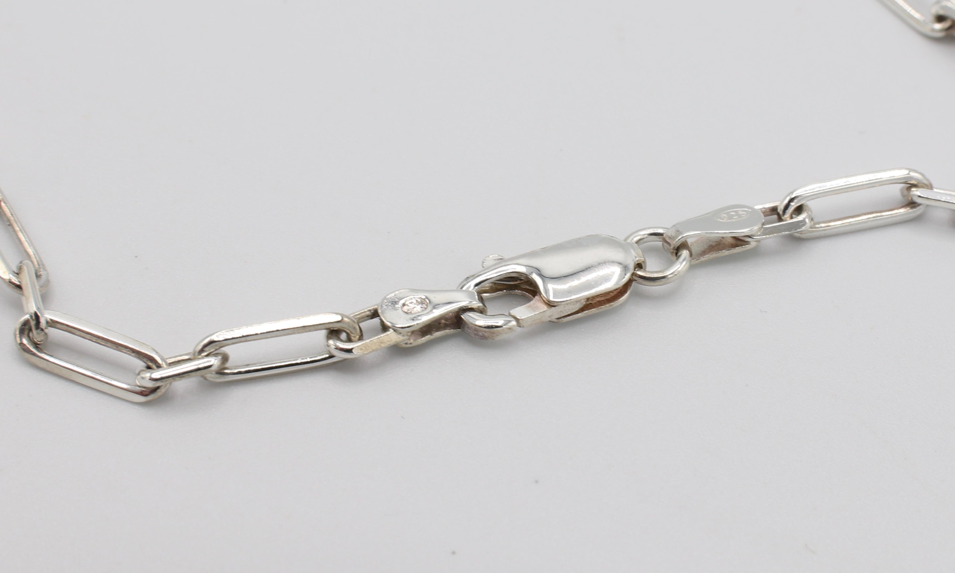 Dinh Van 18 Karat Gold & Sterling Silver Double Heart Chain Link Bracelet 3