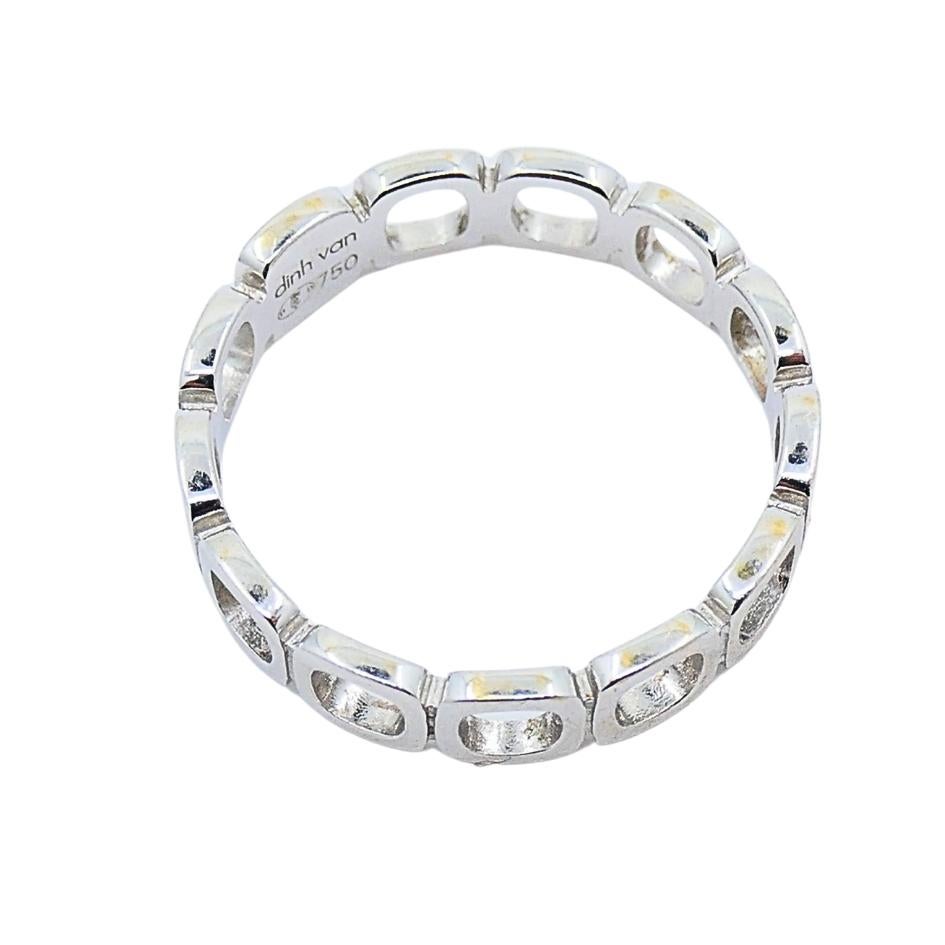 Dinh Van 18k White Gold Ring Diamond Band In condizioni buone in vendita a Beverly Hills, CA