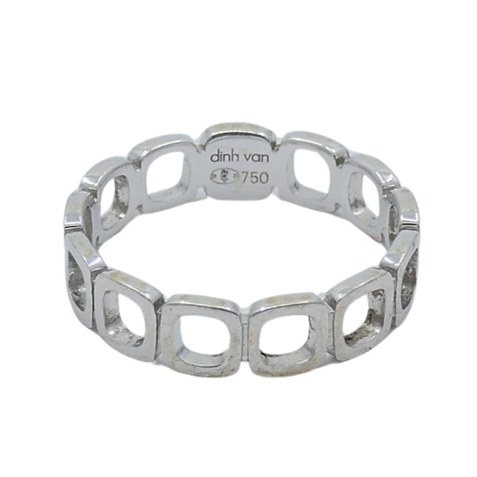 Dinh Van 18k White Gold Ring Diamond Band in vendita 1