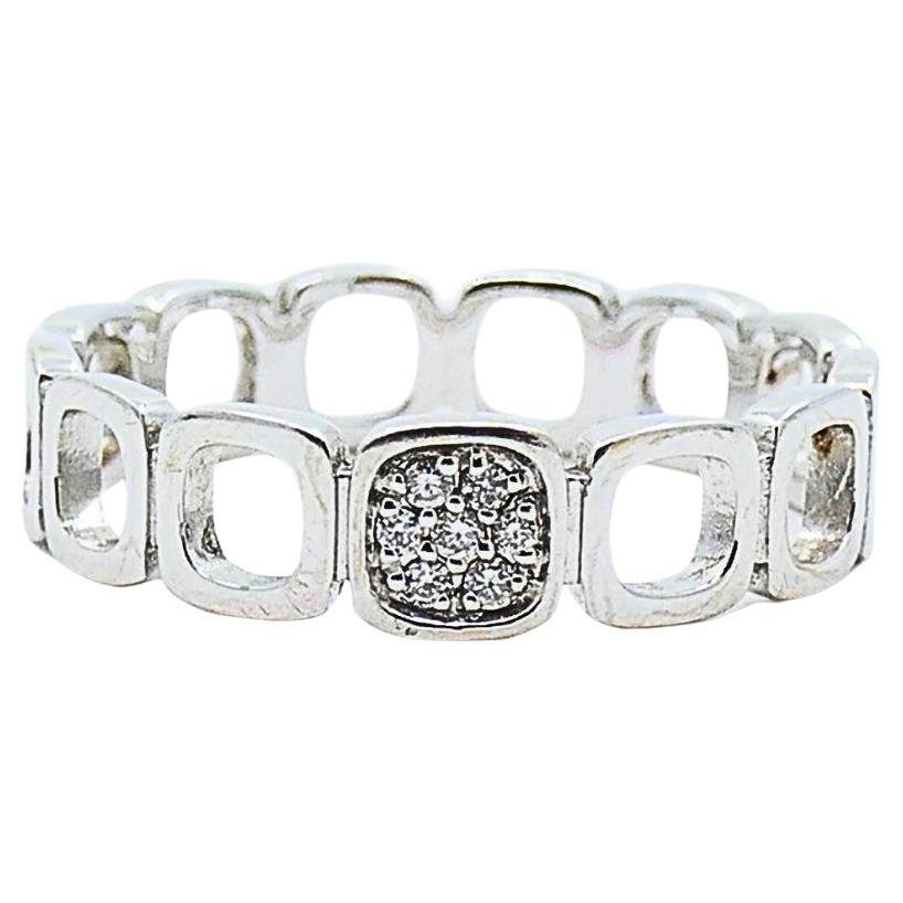 Dinh Van 18k White Gold Ring Diamond Band
