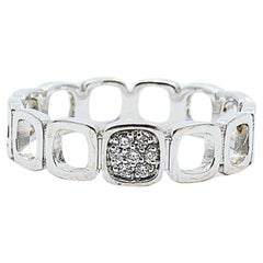 Dinh Van 18k White Gold Ring Diamond Band