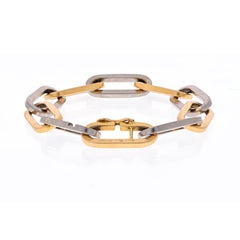 Dinh Van 18K White Gold Two Tone Open Link Bracelet