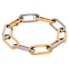 Dinh Van: 18 Karat Weißgold zweifarbiges offenes Gliederarmband