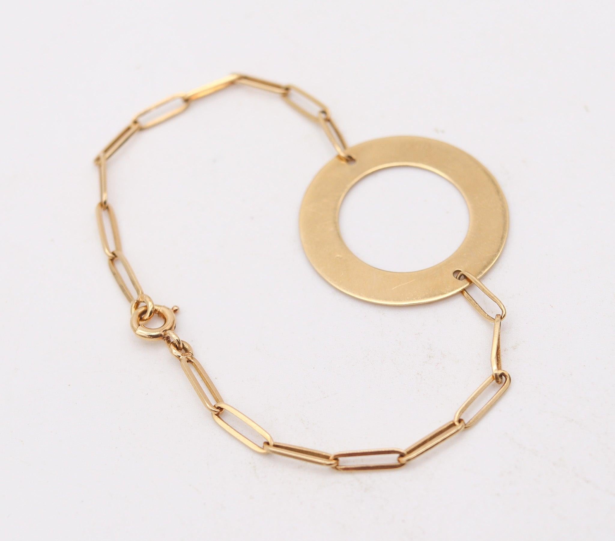 Moderniste DINH VAN 1970 Paris Modernism TARGET Bracelet en or jaune massif 18Kt en vente