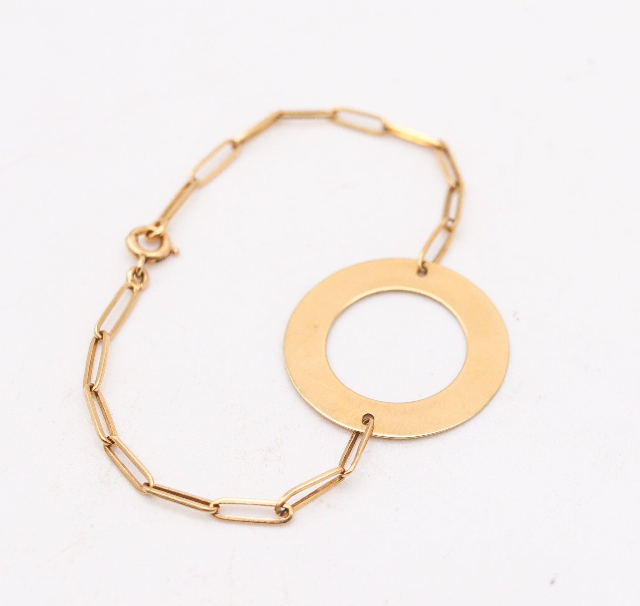DINH VAN 1970 Paris Modernism TARGET Bracelet en or jaune massif 18Kt Excellent état - En vente à Miami, FL