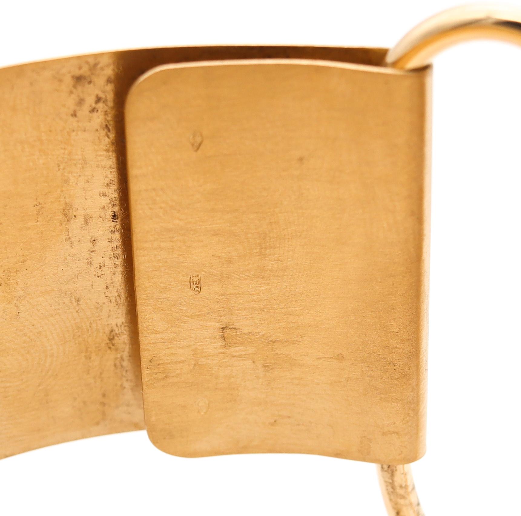 Dinh Van 1980 for IBU Paris Minimalist Bangle Bracelet in Solid 18Kt Yellow Gold 3