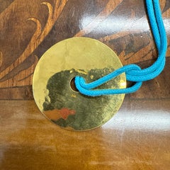 DINH VAN 24k Yellow Gold Disc Pendant Necklace 1970s Vintage Rare
