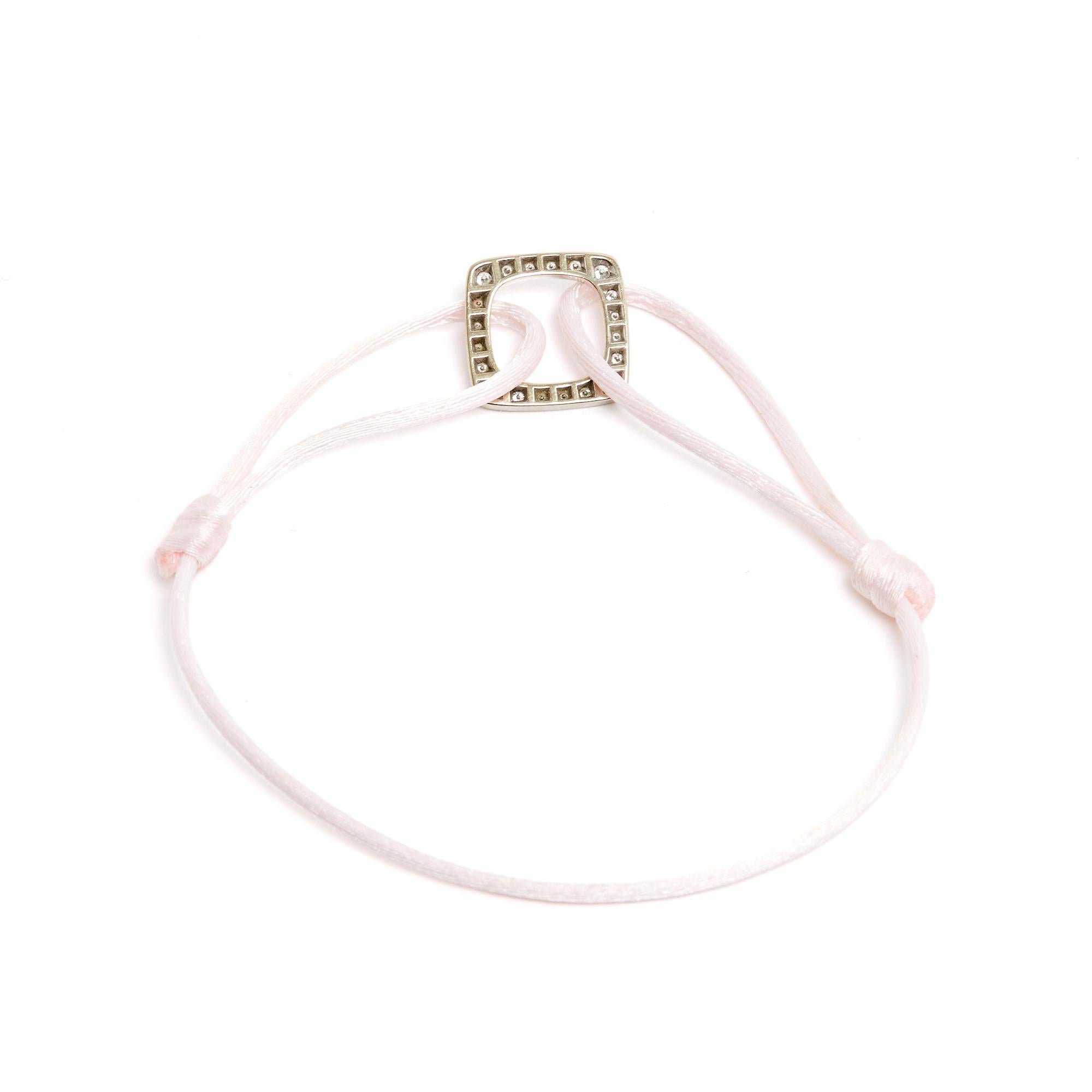 Dinh Van Bracelet Impression L White Gold Diamond Large Link Bracelet New Strap In Excellent Condition For Sale In PARIS, FR
