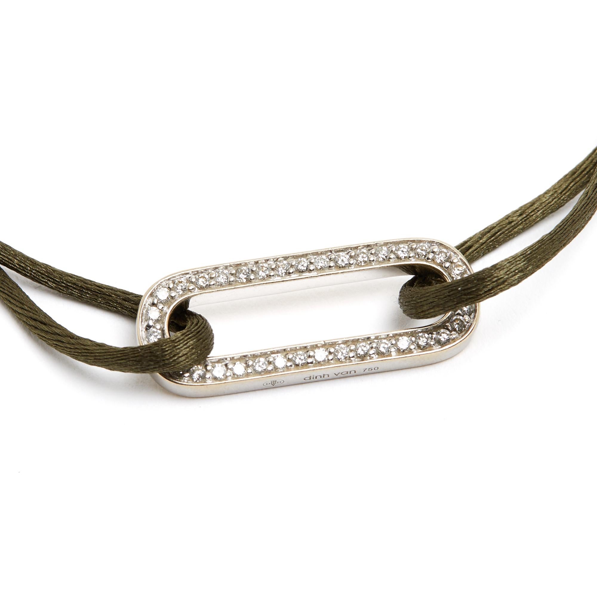 Taglio brillante Dinh Van Bracciale Maillon L Oro Bianco Diamante Grande A Link Bracciale Nuovo