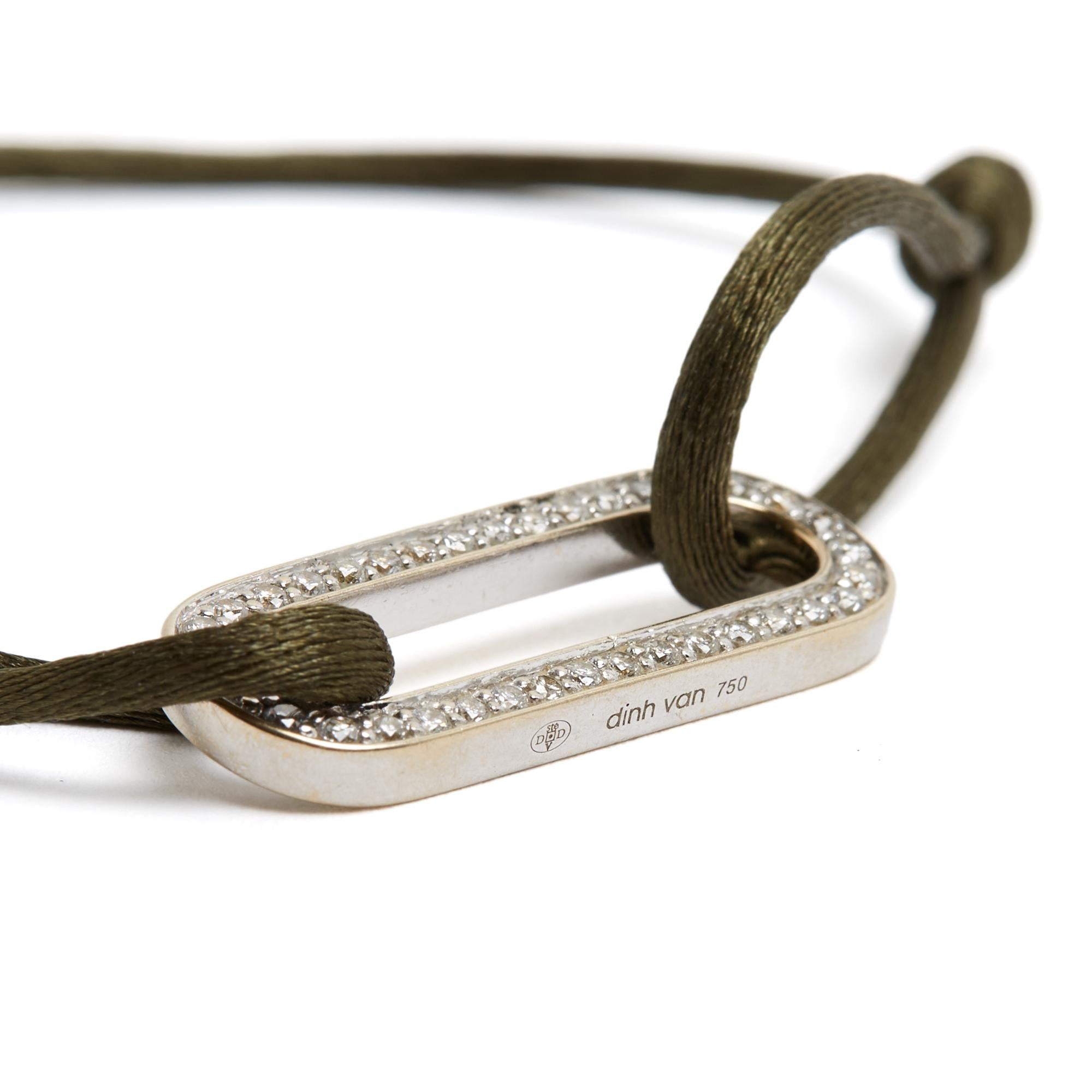 Dinh Van Bracciale Maillon L Oro Bianco Diamante Grande A Link Bracciale Nuovo In condizioni ottime a PARIS, FR