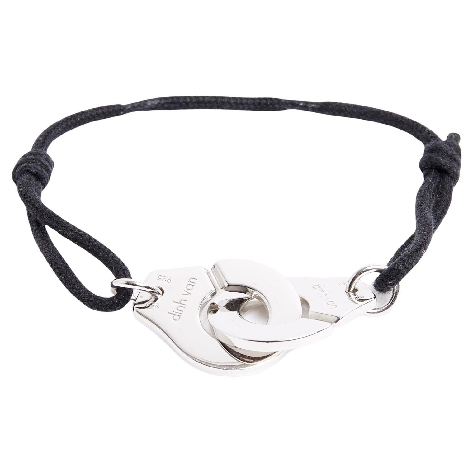 Dinh Van Armband Menotte GM Silber Sterling XL Manschettenknöpfe Verstellbares Armband im Angebot