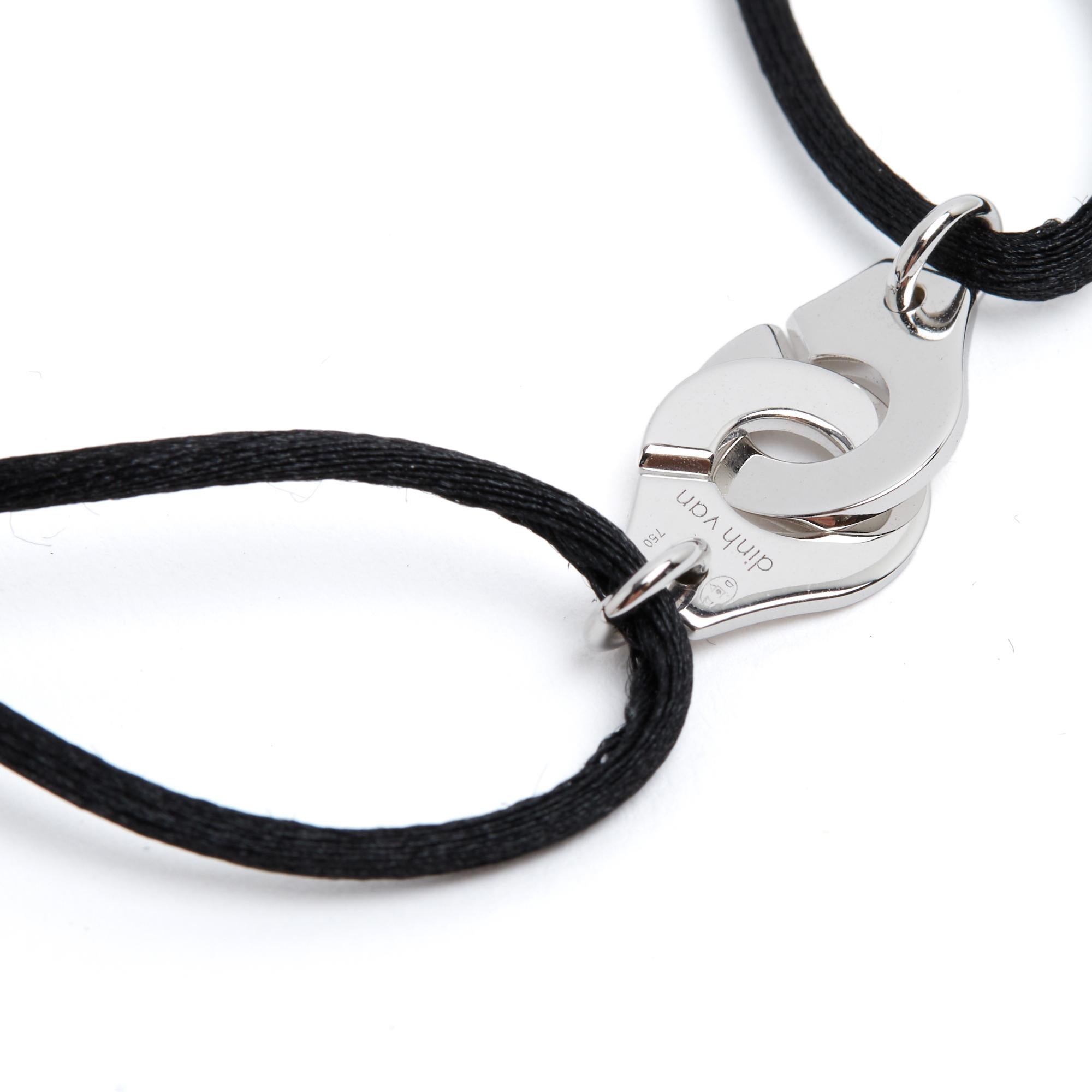 Dinh Van Bracelet Menotte Or Blanc PM White Gold Cufflinks Adjustable Bracelet In New Condition For Sale In PARIS, FR