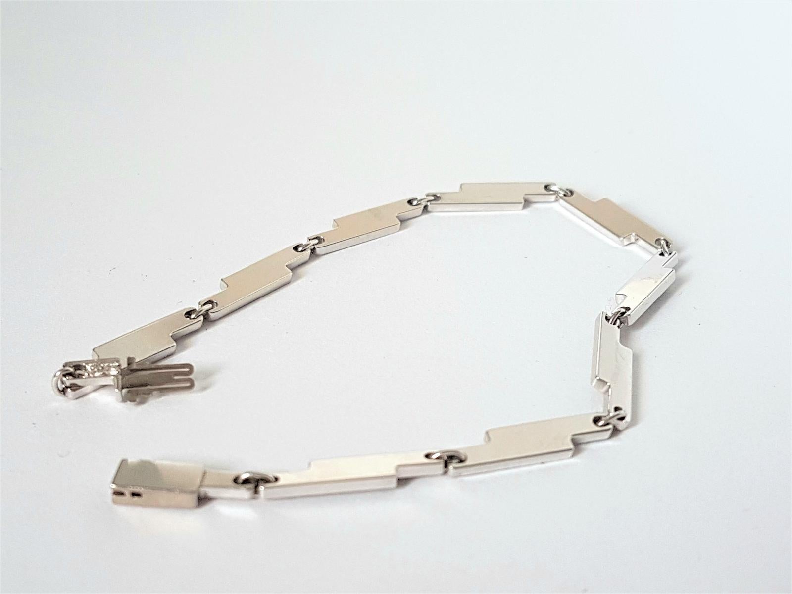 Dinh Van Bracelet Seventies White GoldDiamond In New Condition For Sale In PARIS, FR