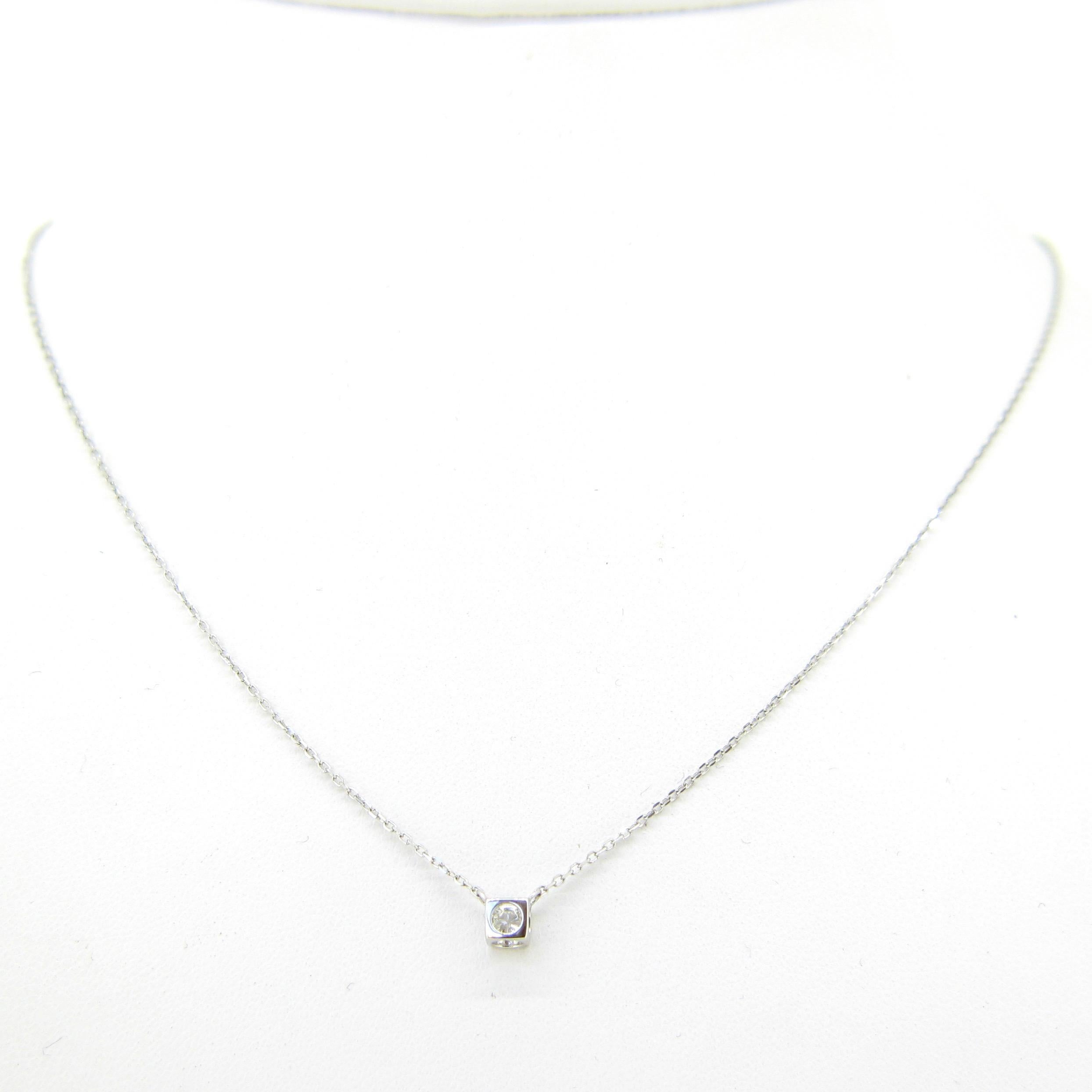 Round Cut Dinh Van Brilliant Cut Diamond White Gold Pendant Necklace