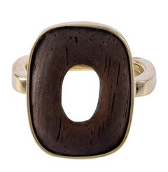 Dinh Van Cartier Gold and Wood Ring