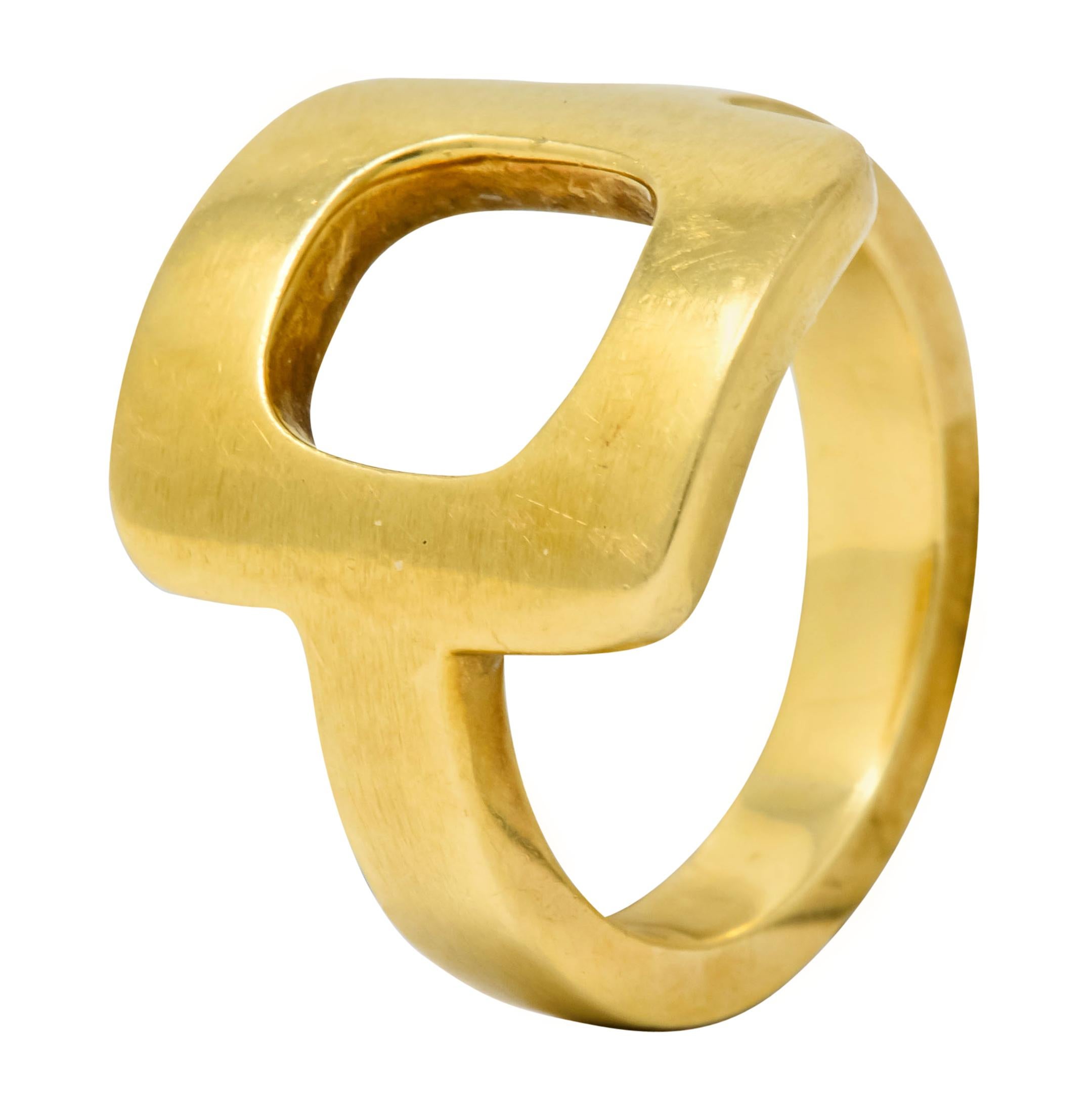 Dinh Van Cartier Modernist 18 Karat Yellow Gold Cushion Ring 7