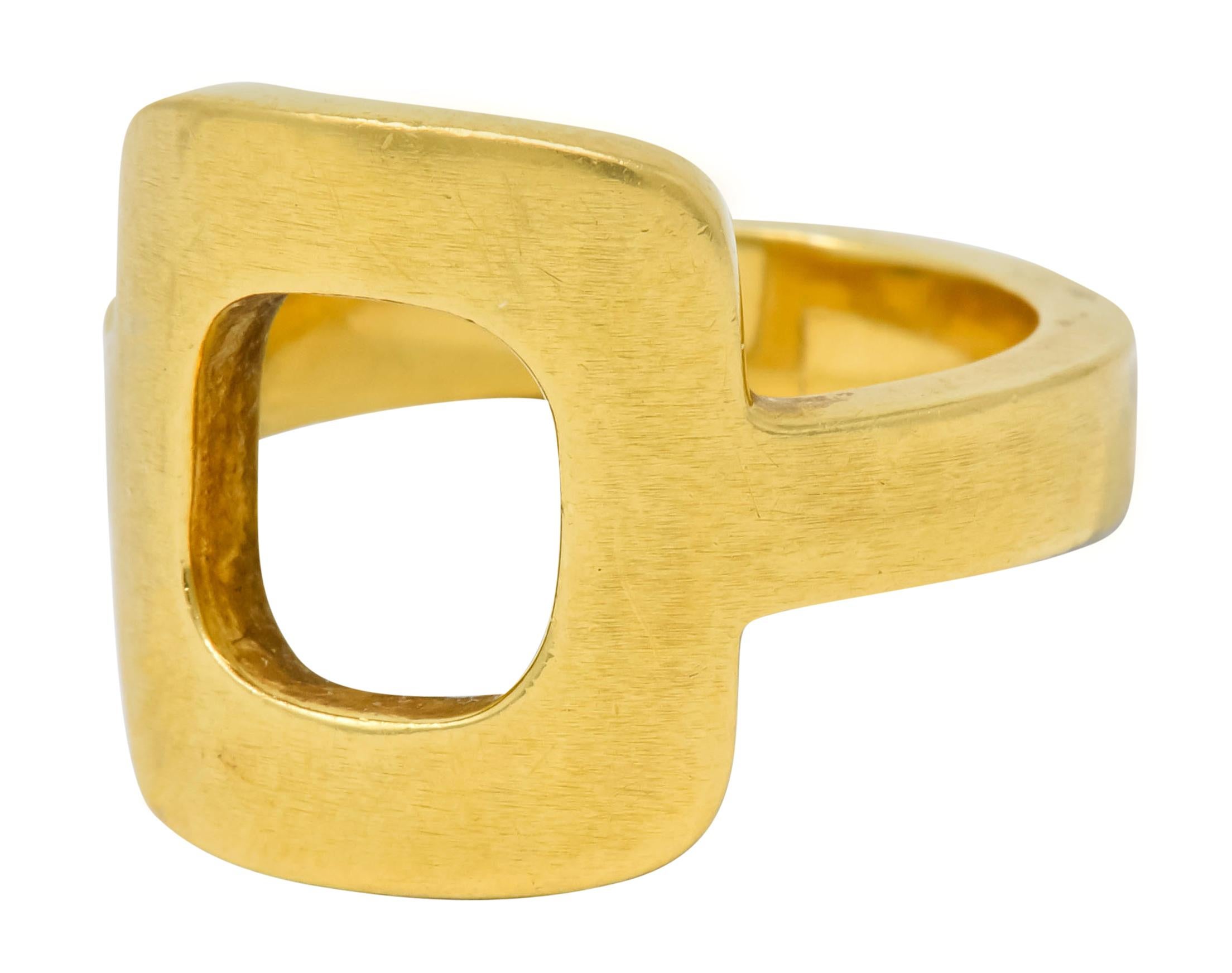 Dinh Van Cartier Modernist 18 Karat Yellow Gold Cushion Ring 2