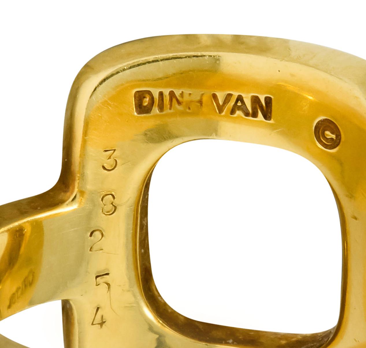 Dinh Van Cartier Modernist 18 Karat Yellow Gold Cushion Ring 5