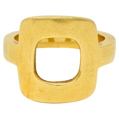 Dinh Van Cartier Modernist 18 Karat Yellow Gold Cushion Ring