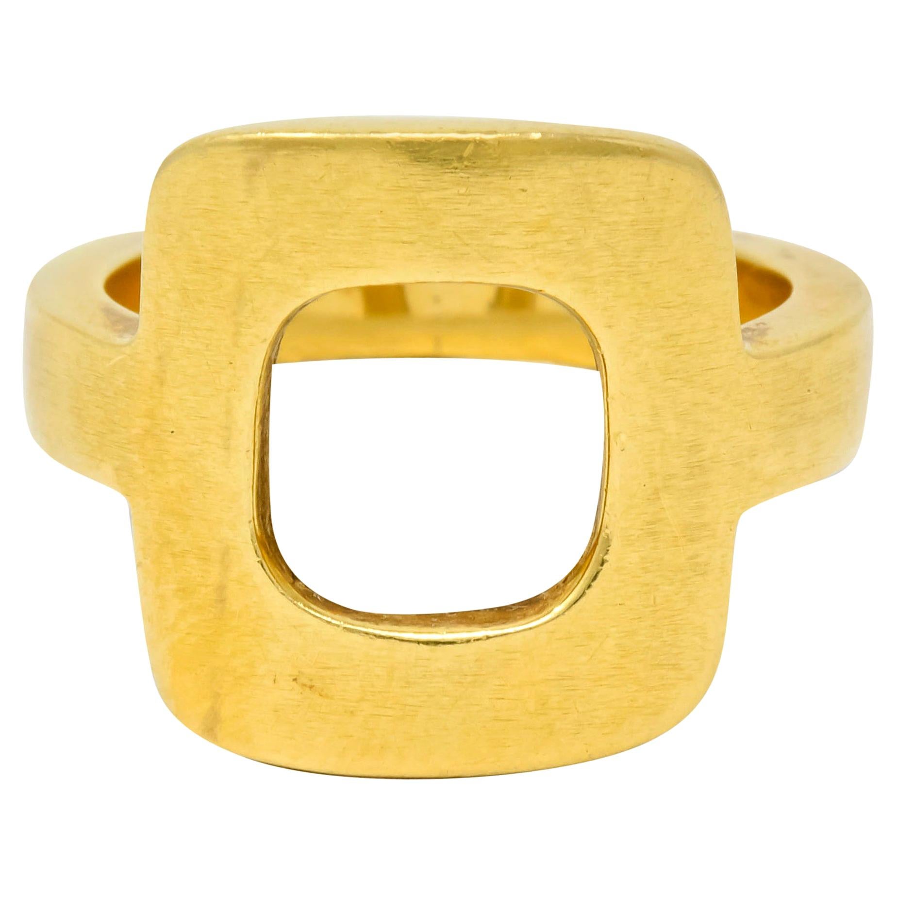 Dinh Van Cartier Modernist 18 Karat Yellow Gold Cushion Ring