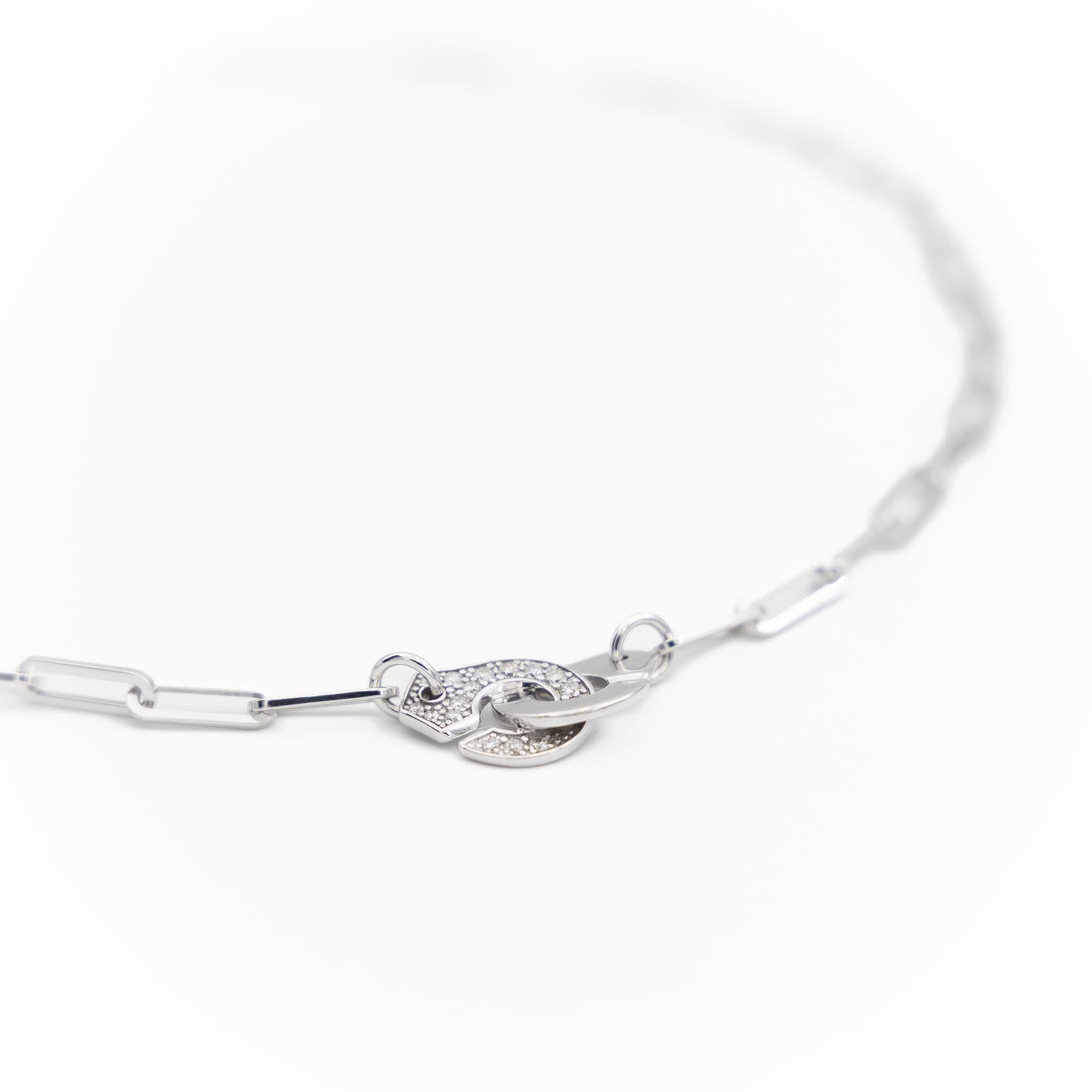 Dinh Van Chain Necklace Menottes White Gold Diamond 1