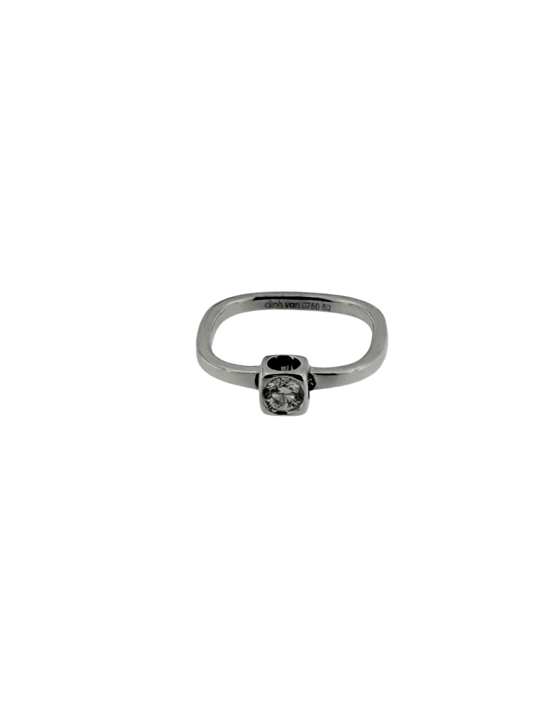 Anello Dinh Van Cube in oro bianco con diamante naturale in vendita 4