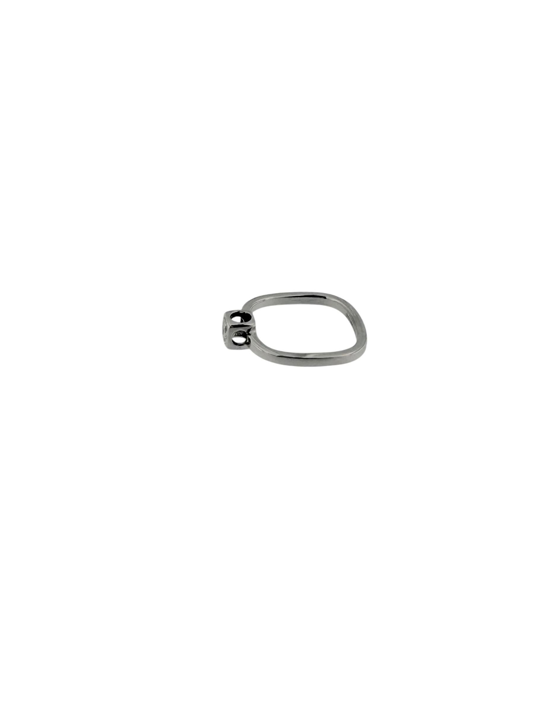 Anello Dinh Van Cube in oro bianco con diamante naturale in vendita 5
