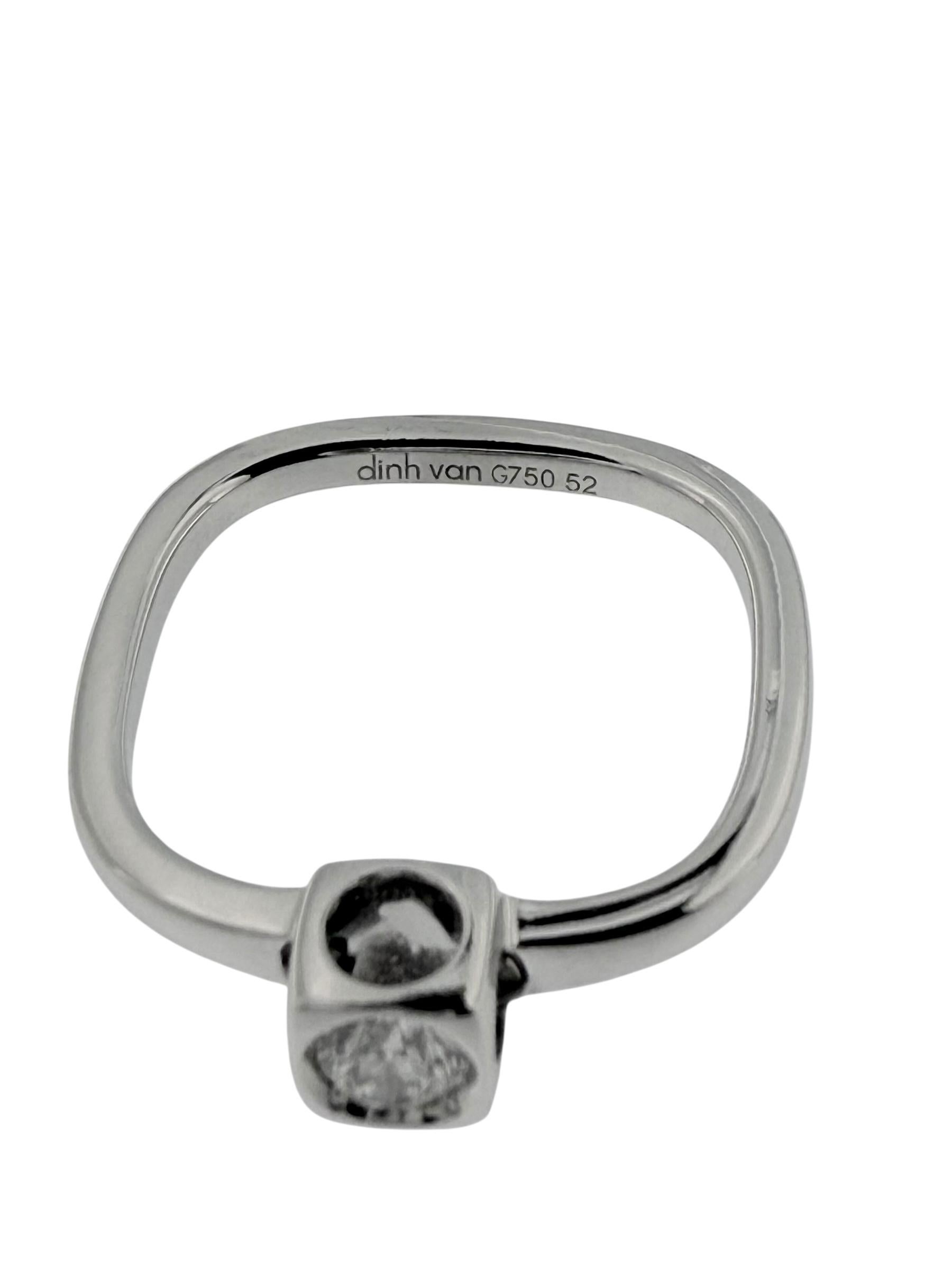 Anello Dinh Van Cube in oro bianco con diamante naturale in vendita 6