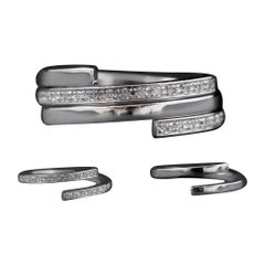 Dinh Van Diamond Double Shank Convertible Modular Ring 18K White Gold French