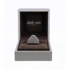 Dinh Van Diamond Pyramid Ring French 18K White Gold ~5.65ctw With Papers