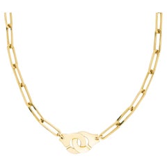 "DINH VAN" Estate 14k Handcuff Paperclip Chain Necklace 17"