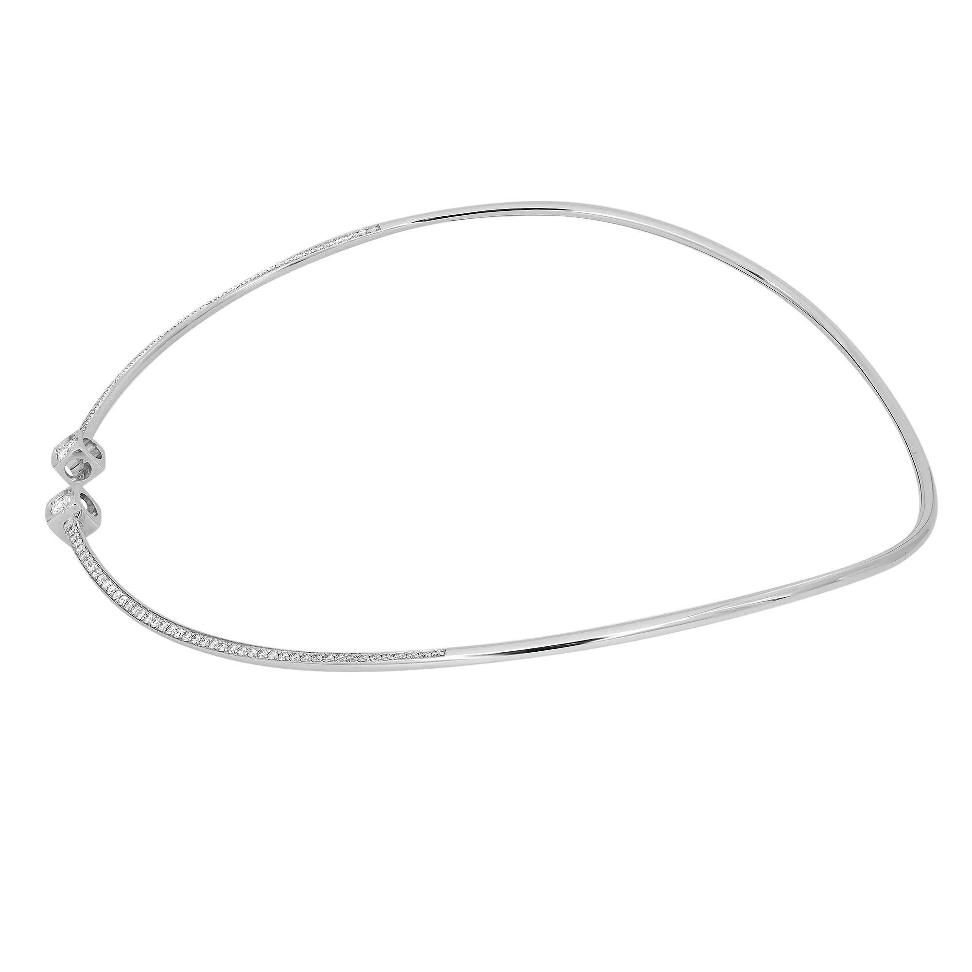 Moderno Dinh Van Flex Le Cube Collana di diamanti in oro bianco 18 carati in vendita