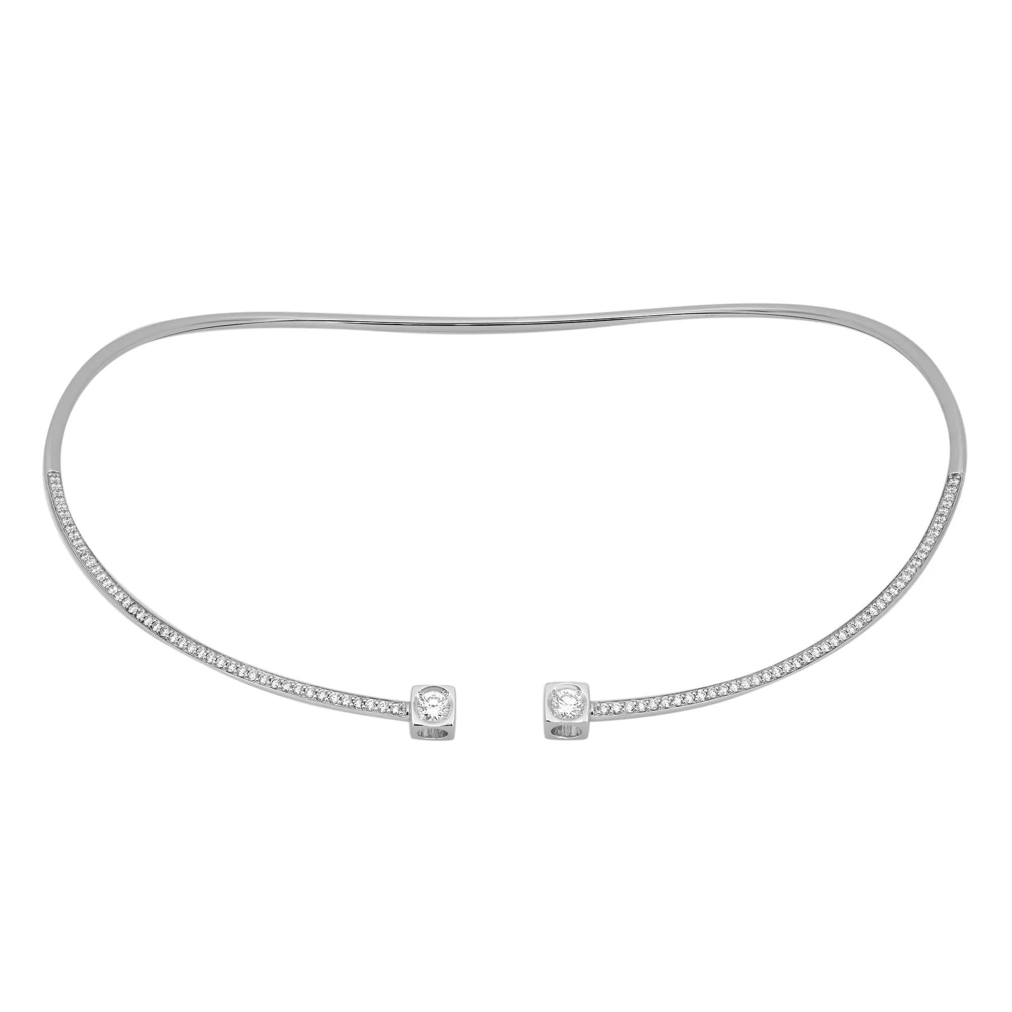 Dinh Van Flex Le Cube Diamond Necklace 18K White Gold