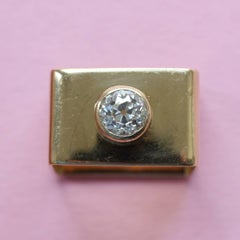 Dinh Van for Cartier Square Gold and Diamond Ring